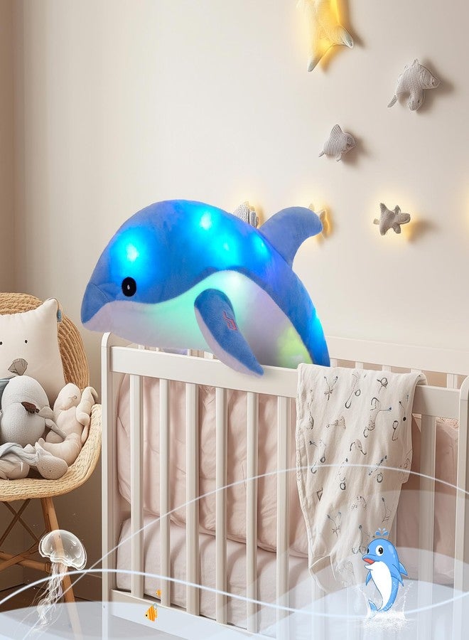 Glow Guards Light up Musical Stuffed Dolphin Ocean Life Soft Plush Toy with LED Night Lights Nursery Songs Glow Singing Sea Animals Birthday for Toddler Kids, 18'' - Image 4